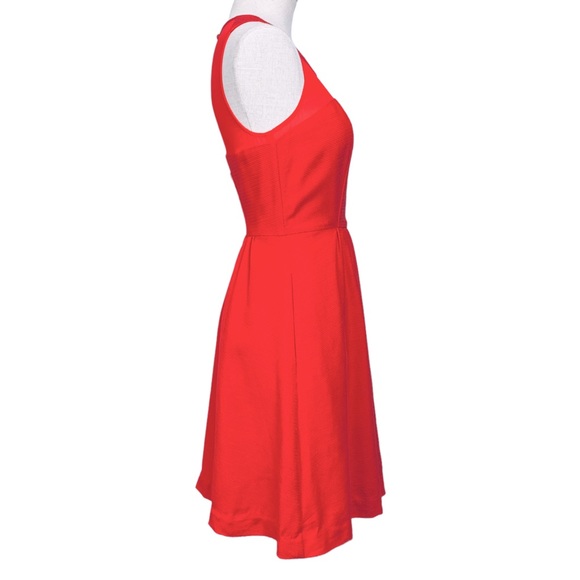 Maeve Red Dress with Sheer Panel and Criss Cross Neckline sz 0 - Picture 7 of 16